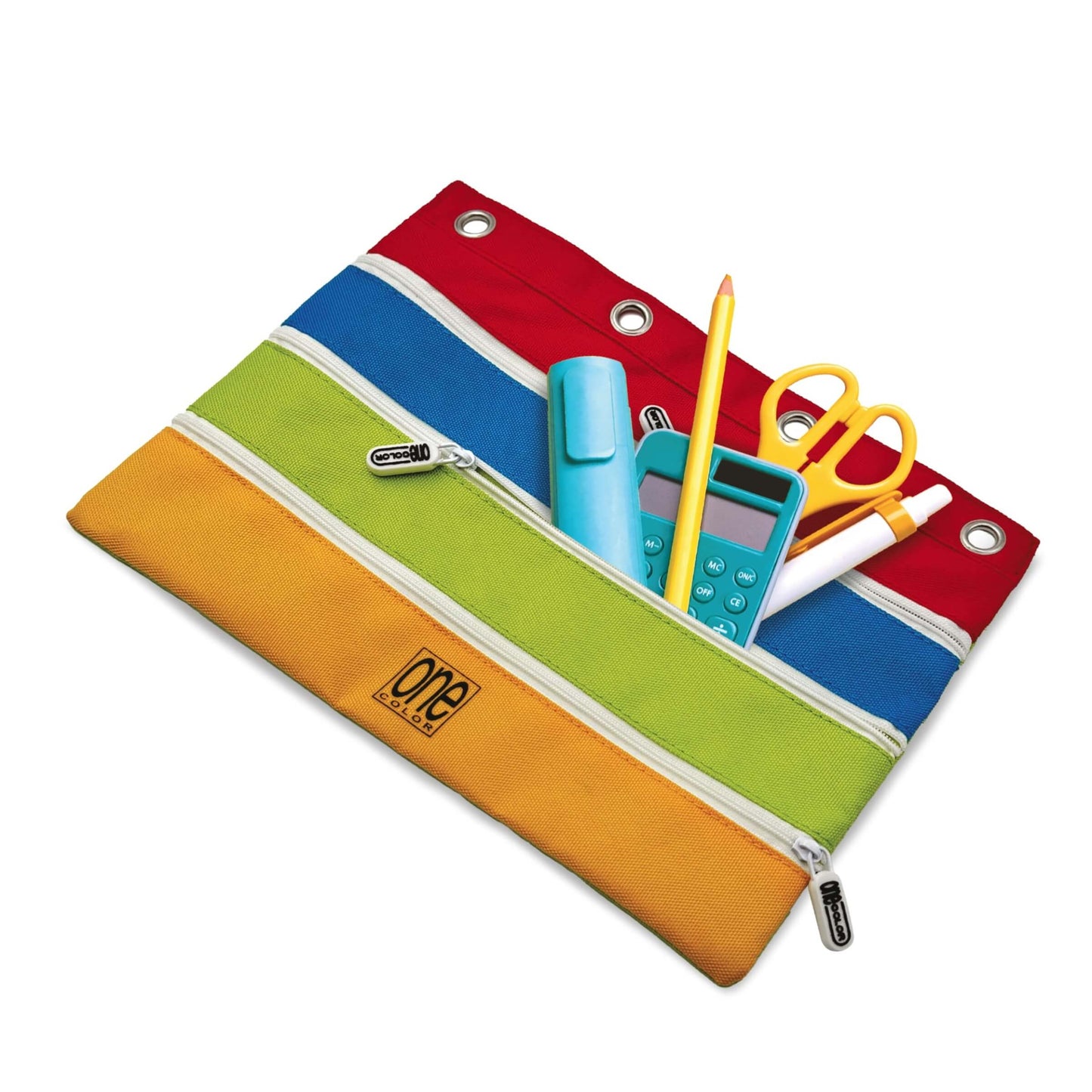 Astuccio Tutto in Uno per Raccoglitore 3 Tasche Multiscomparto One Color 27,5x20 cm - Multicolor