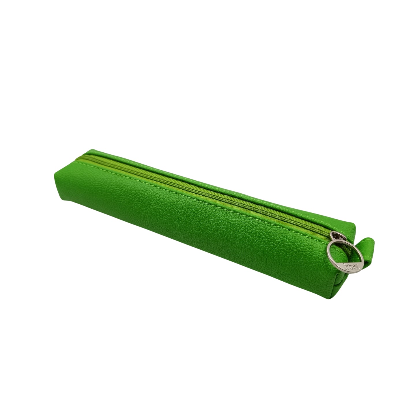Astuccio a lingotto Basic Colors Be Mine verde in PU con chiusura a cerniera, vista frontale