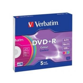DVD + R  VERBATIM SLIM COLORATI 4,7GB 16X (5PZ)