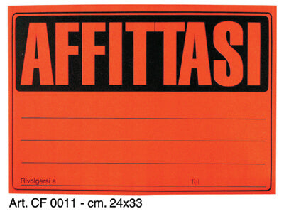 CARTELLO AFFITTASI  (25PZ)