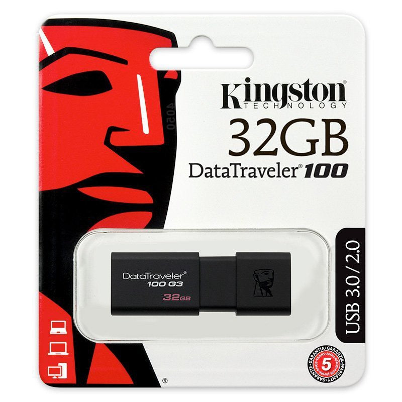 Pen drive Kingston DataTraveler 100 G3 32 GB USB 3.0 colore nero