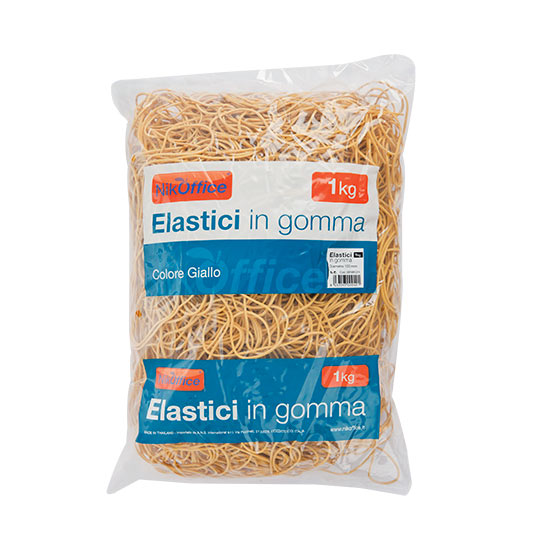 ELASTICI IN GOMMA GIALLO Ø80 SACCO DA 1KG NIKOFFICE