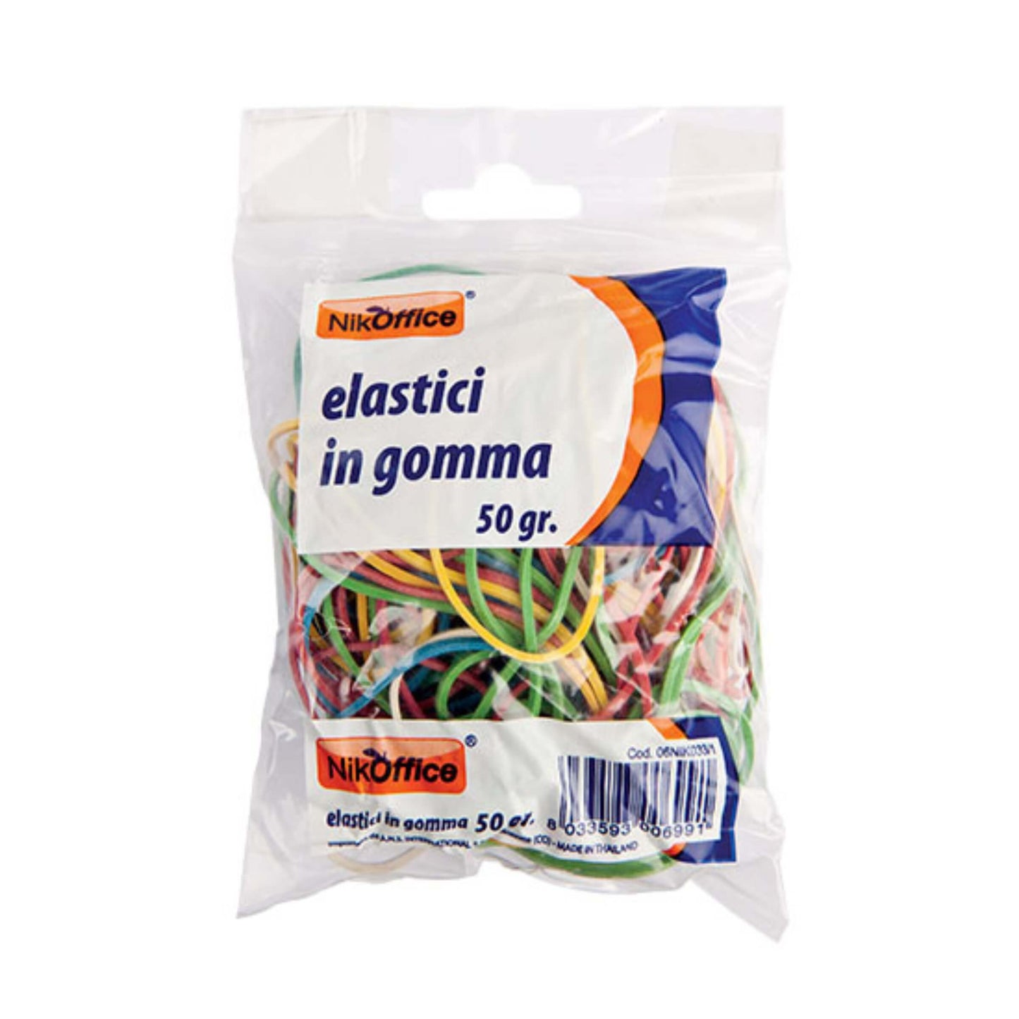 Elastici gomma colorati assortiti NikOffice 100gr alta elasticita documenti fascicoli