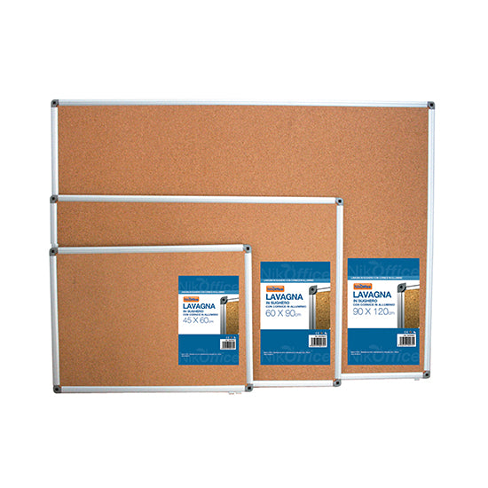 LAVAGNA IN SUGHERO CON CORNICE IN ALLUMINIO 45x60