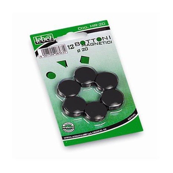 12 MAGNETI PER LAVAGNA 2 CM NERO