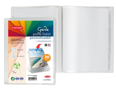 Porta Listini Garda A4 Trasparente 20 Buste Copertina Personalizzabile 22x30 cm