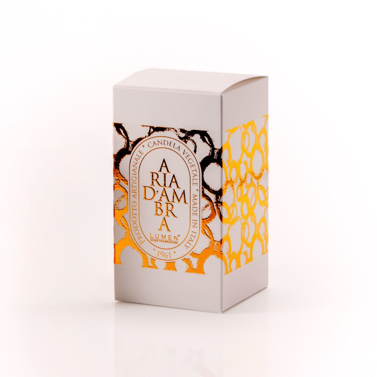 Candela Vegetale Lumen Aria d'Ambra in Giara di Vetro 300 ml Profumazione Esclusiva e passionale