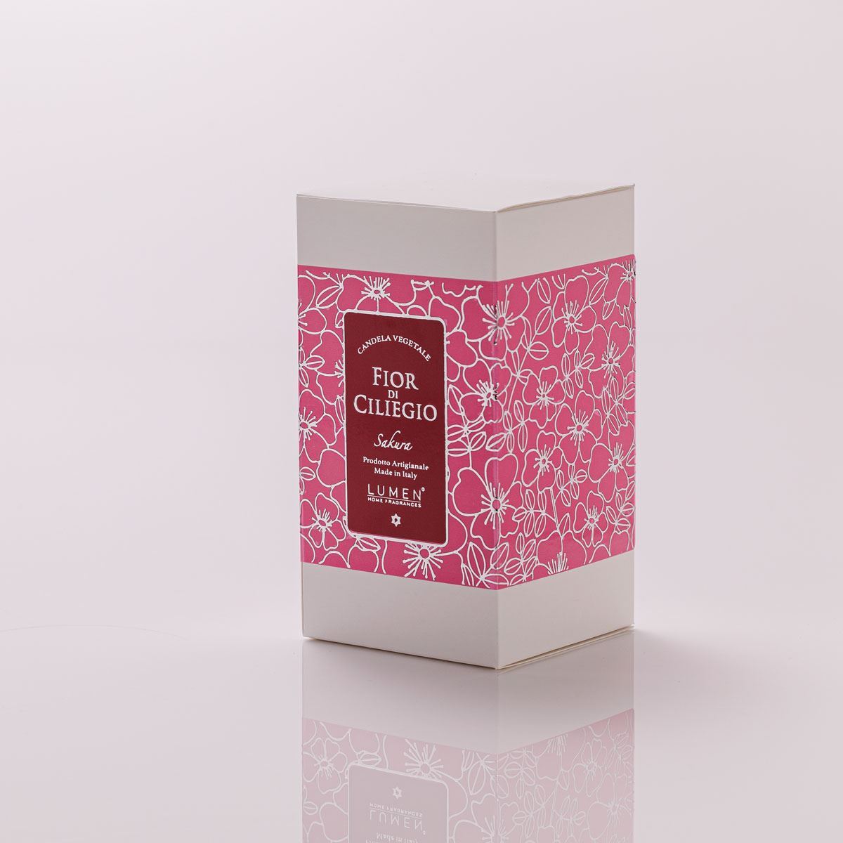 Candela Vegetale Lumen Fior di Ciliegio Sakura in Giara di Vetro 300 ml Profumazione Fiorita con Note Legnose