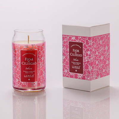 Candela vegetale Lumen Fior di Ciliegio Sakura 300 ml in giara vetro serigrafata