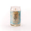 Dettaglio giara vetro candela Lumen Crocus Blue 300 ml nota speziata zafferano