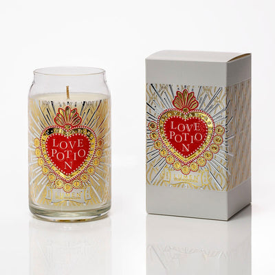 Candela vegetale Lumen Love Potion 300 ml in giara vetro, profumazione ambrata orientale muschio bianco