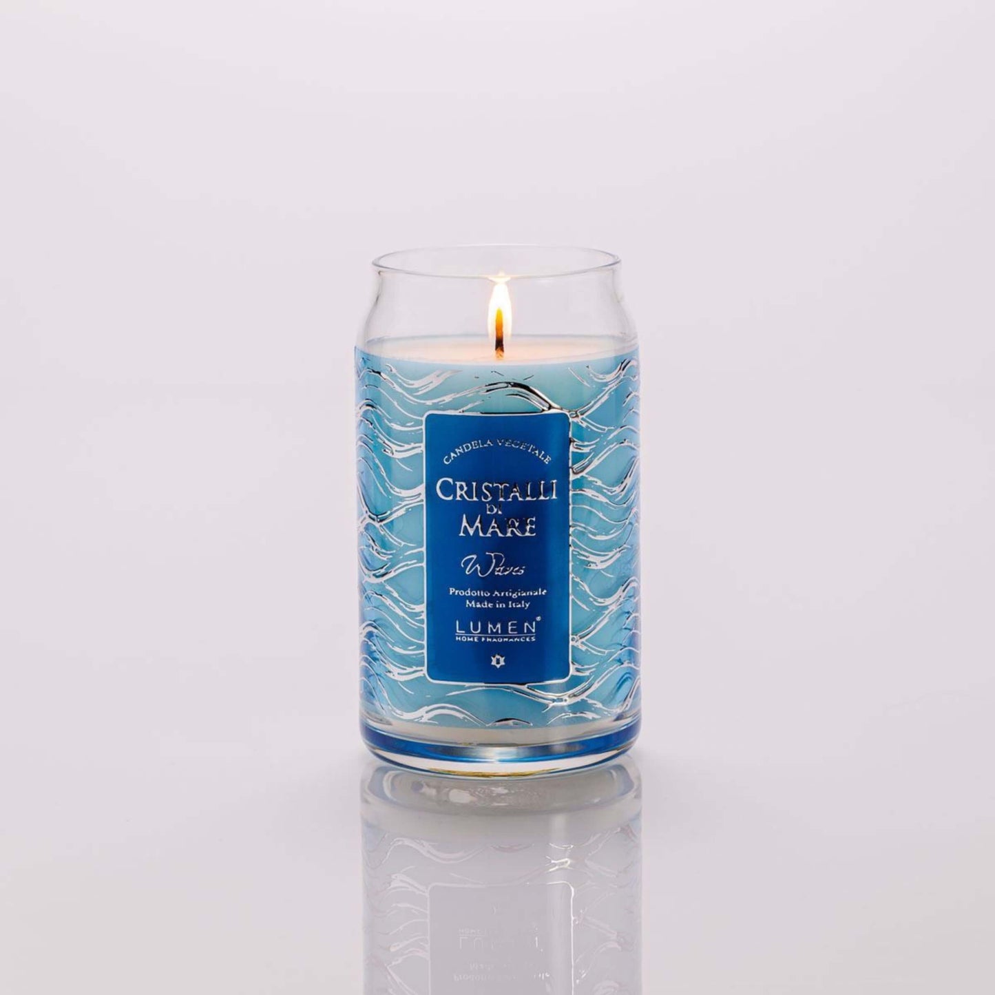 Candela Vegetale Lumen in Giara di Vetro 300 ml Profumazione Cristalli di Mare