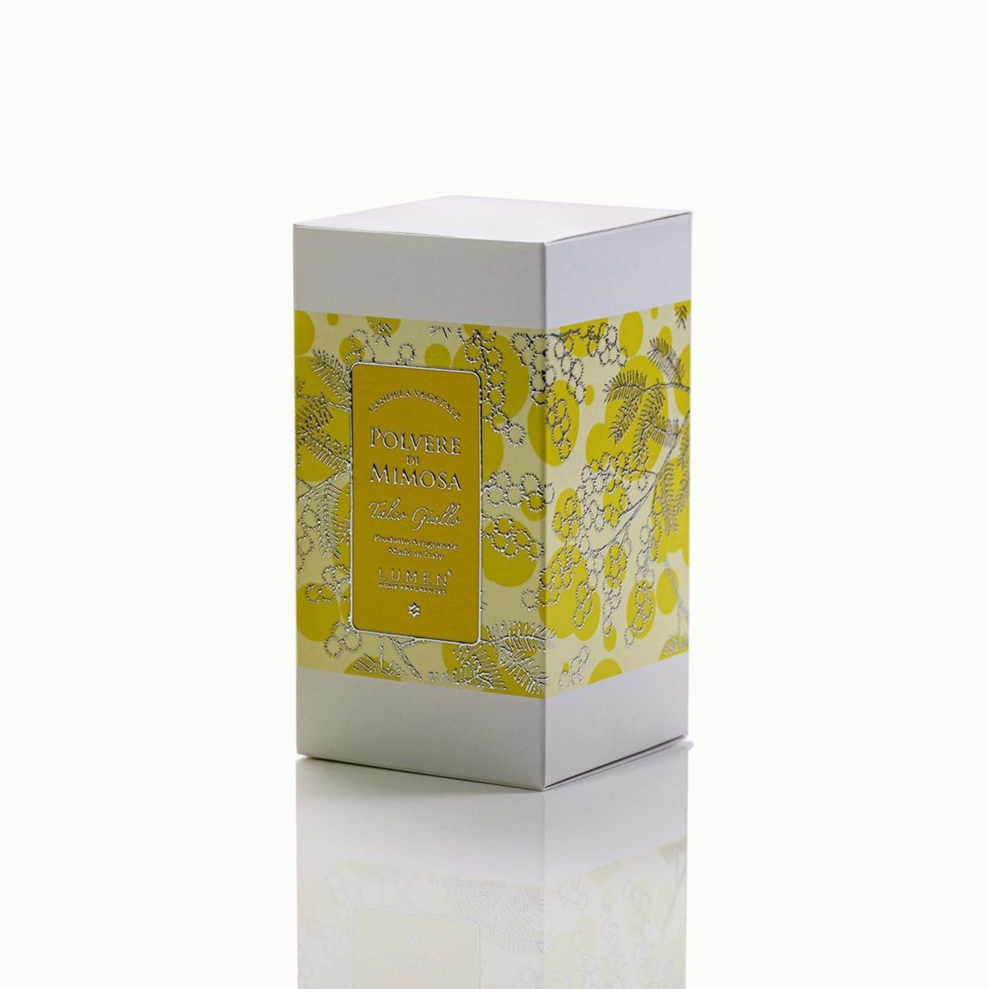 Candela Vegetale Lumen in Giara di Vetro 300 ml Profumazione Polvere di Mimosa