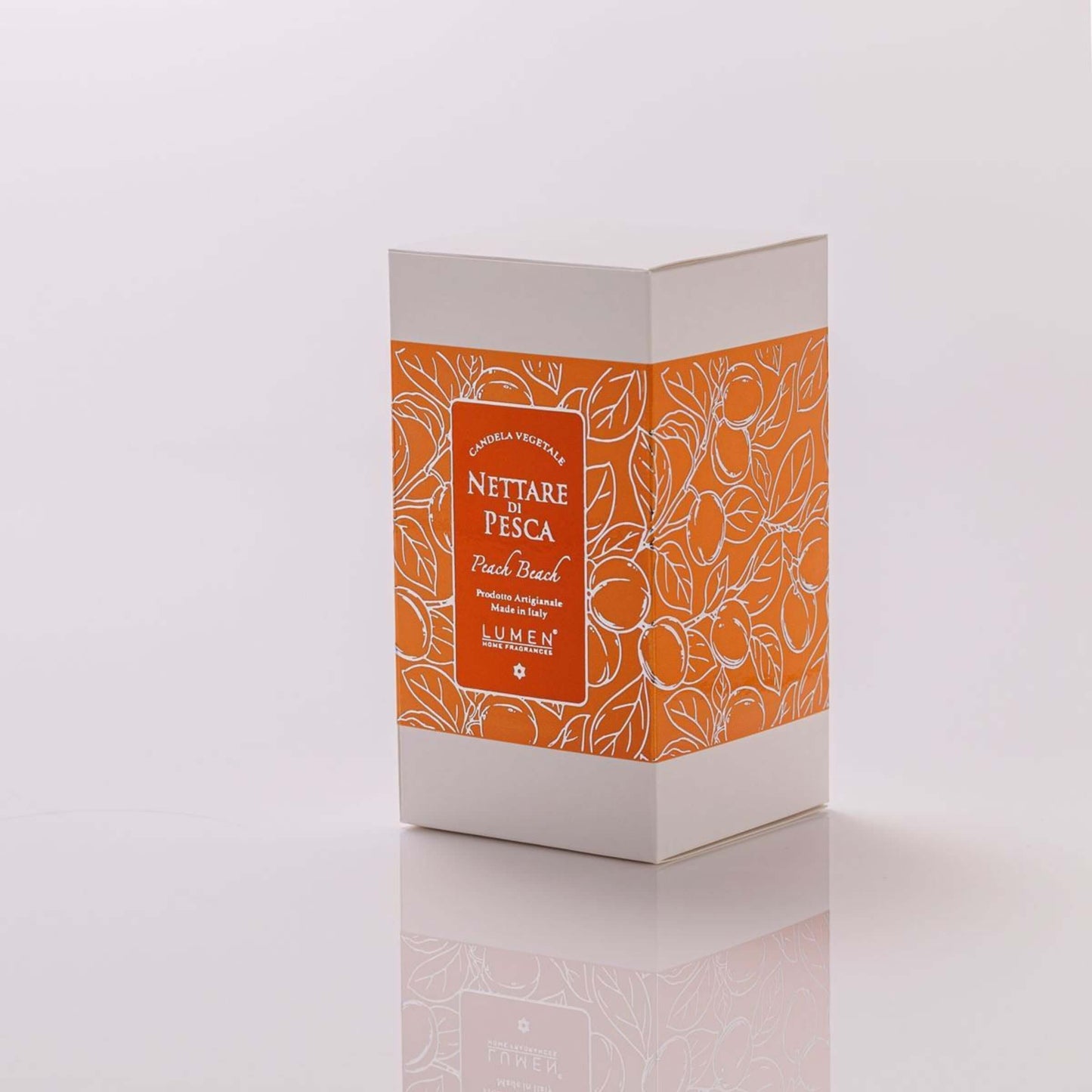 Candela Vegetale Lumen in Giara di Vetro 300 ml Profumazione Nettare di Pesca