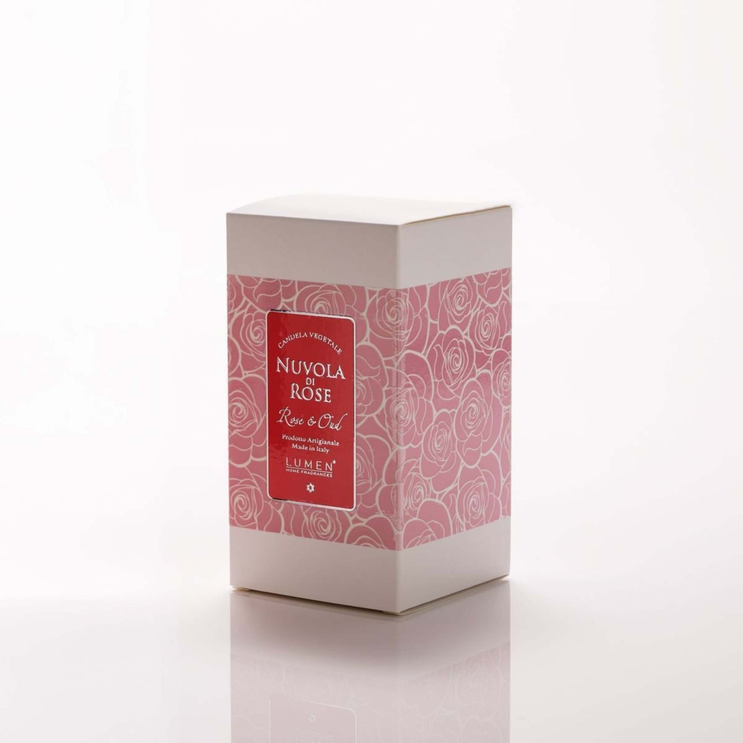 Candela Vegetale Lumen Nuvola di Rose in Giara di Vetro 300 ml Profumazione Rosa
