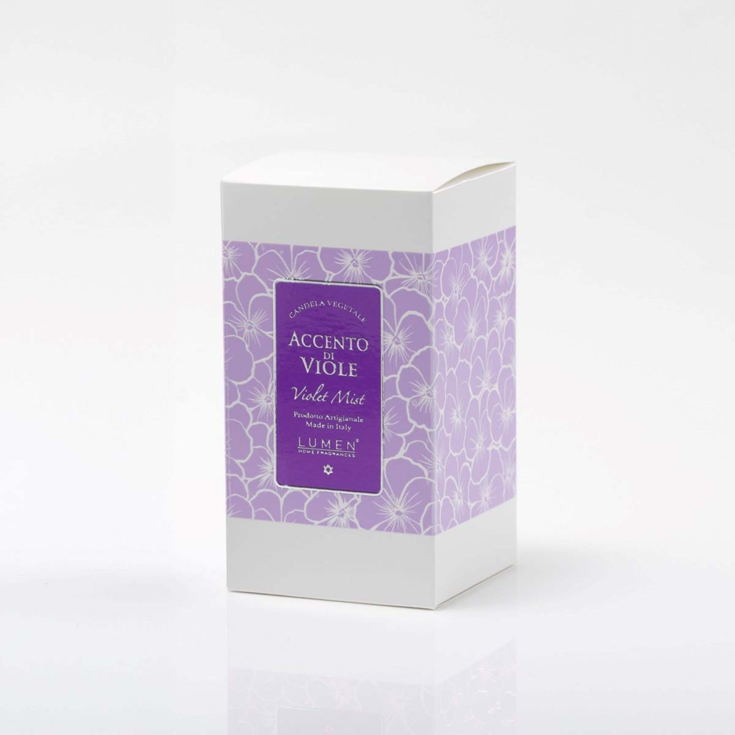 Candela Vegetale Lumen Accento di Viole in Giara di Vetro 300 ml Profumazione Violetta
