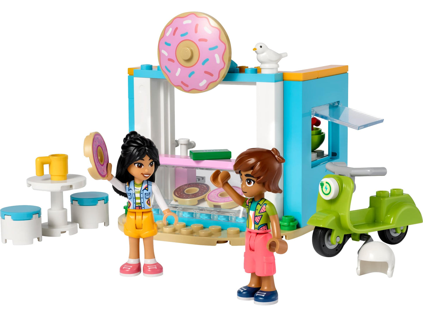 Dettaglio costruzione LEGO Friends 41723 Negozio Ciambelle assemblato