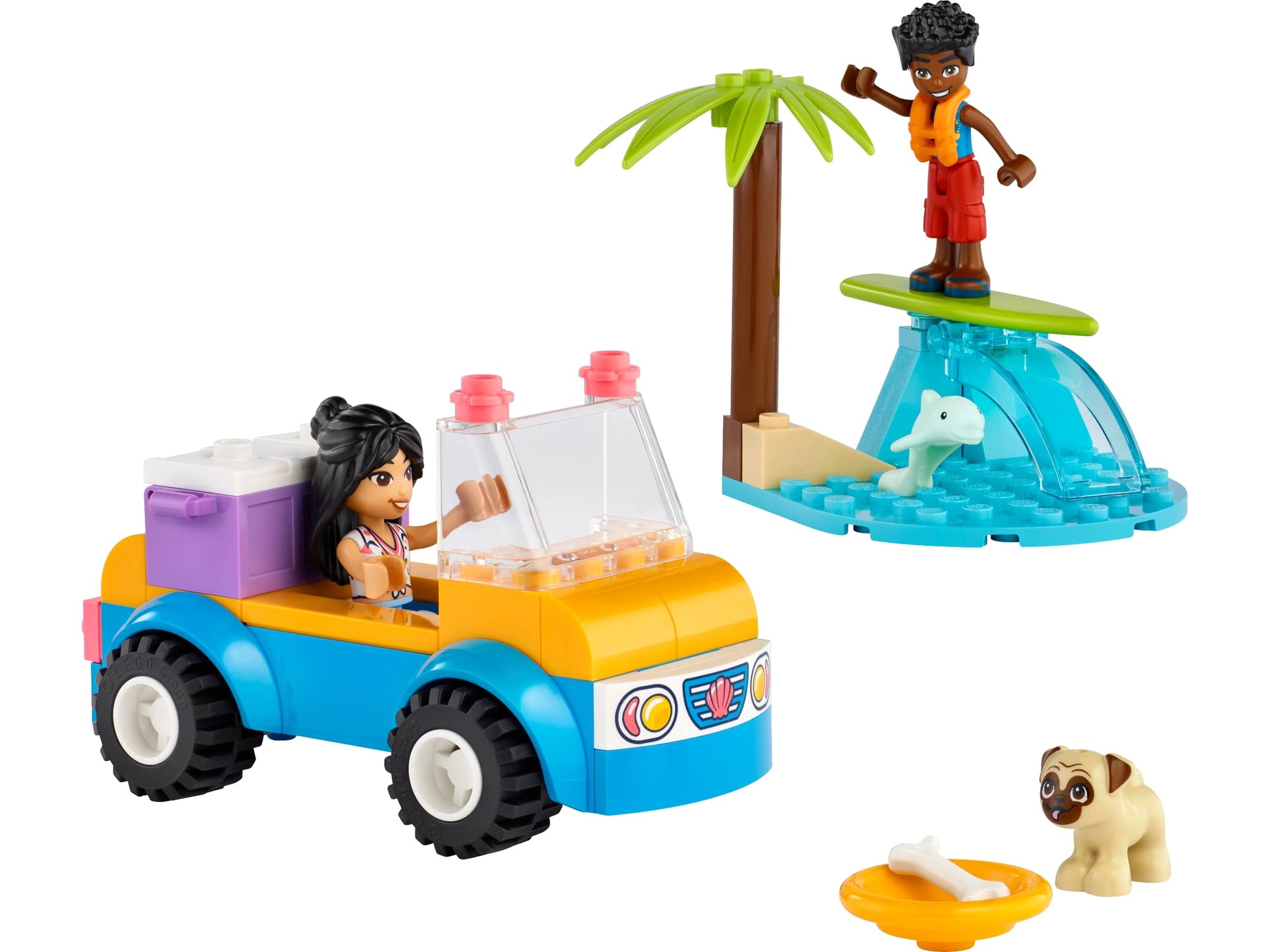Dettaglio costruzione LEGO Friends 41725 Beach Buggy assemblato