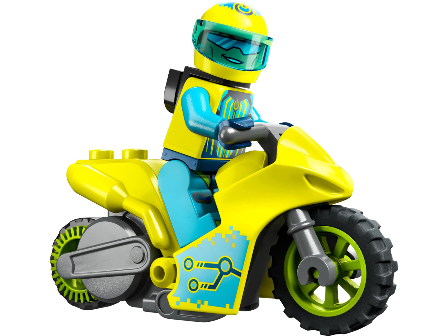 Dettaglio meccanismo carica e vai moto LEGO City Cyber Stunt Bike 60358