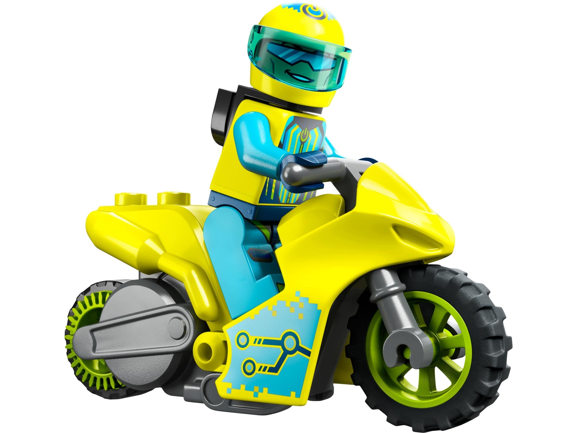 Dettaglio meccanismo carica e vai moto LEGO City Cyber Stunt Bike 60358