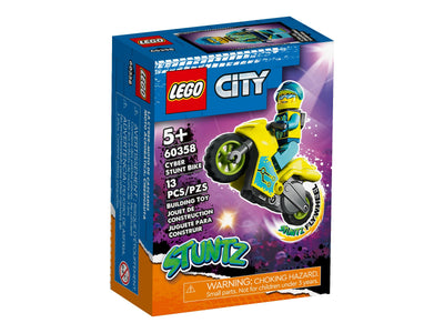 LEGO City 60358 Cyber Stunt Bike, set 13 pezzi con moto acrobatica e minifigure pilota, età 5+
