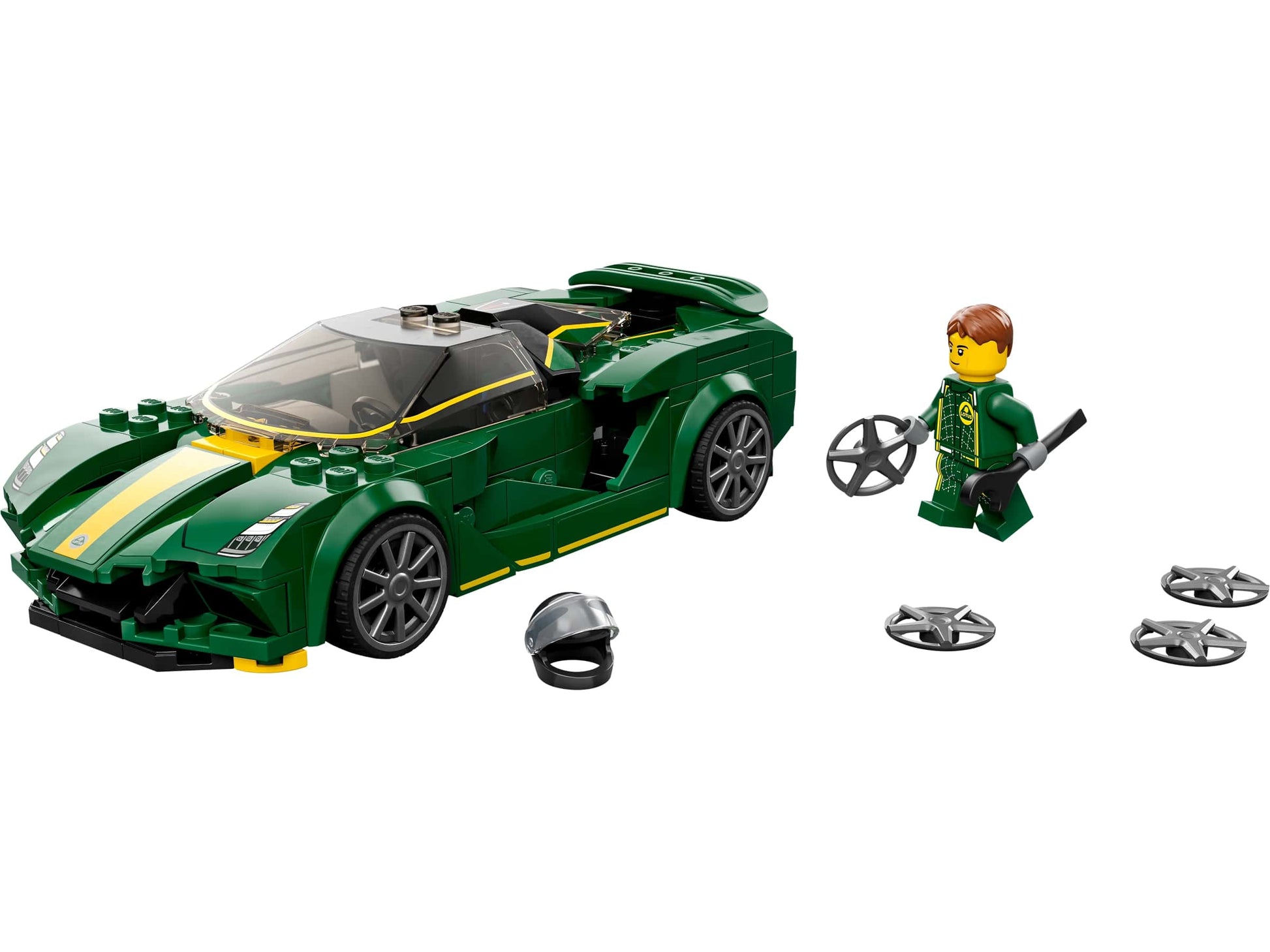 Dettaglio cofano e carrozzeria modello LEGO Speed Champions 76907 Lotus Evija