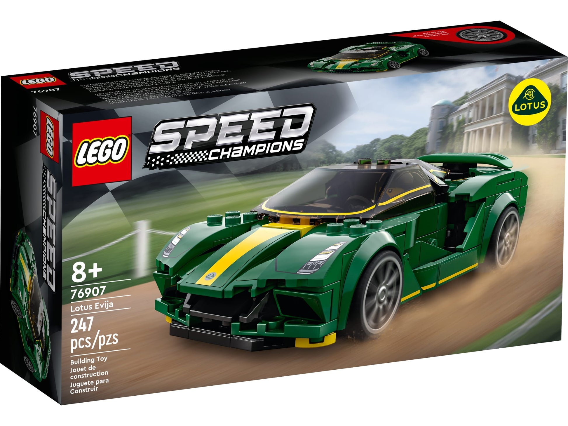 LEGO Speed Champions 76907 Lotus Evija, replica ipercar elettrica, 247 pezzi, età 8+