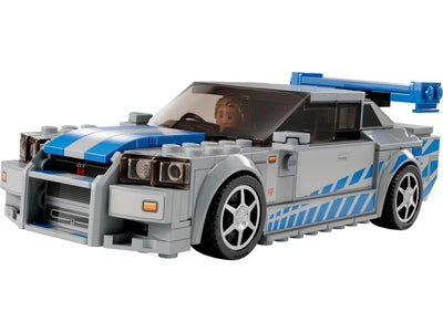 Dettaglio livrea laterale e alettone posteriore LEGO Speed Champions 76917 Nissan Skyline GT-R R34