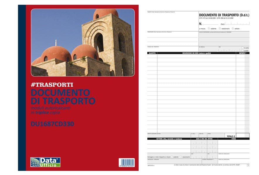 Blocco DDT A4 33/33/33 fogli 3 copie autoricalcanti formato 29,7x21,5 cm