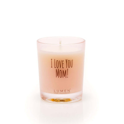 Candela vegetale Lumen I Love You Mom 80 ml serie Aforismi in bicchiere vetro trasparente