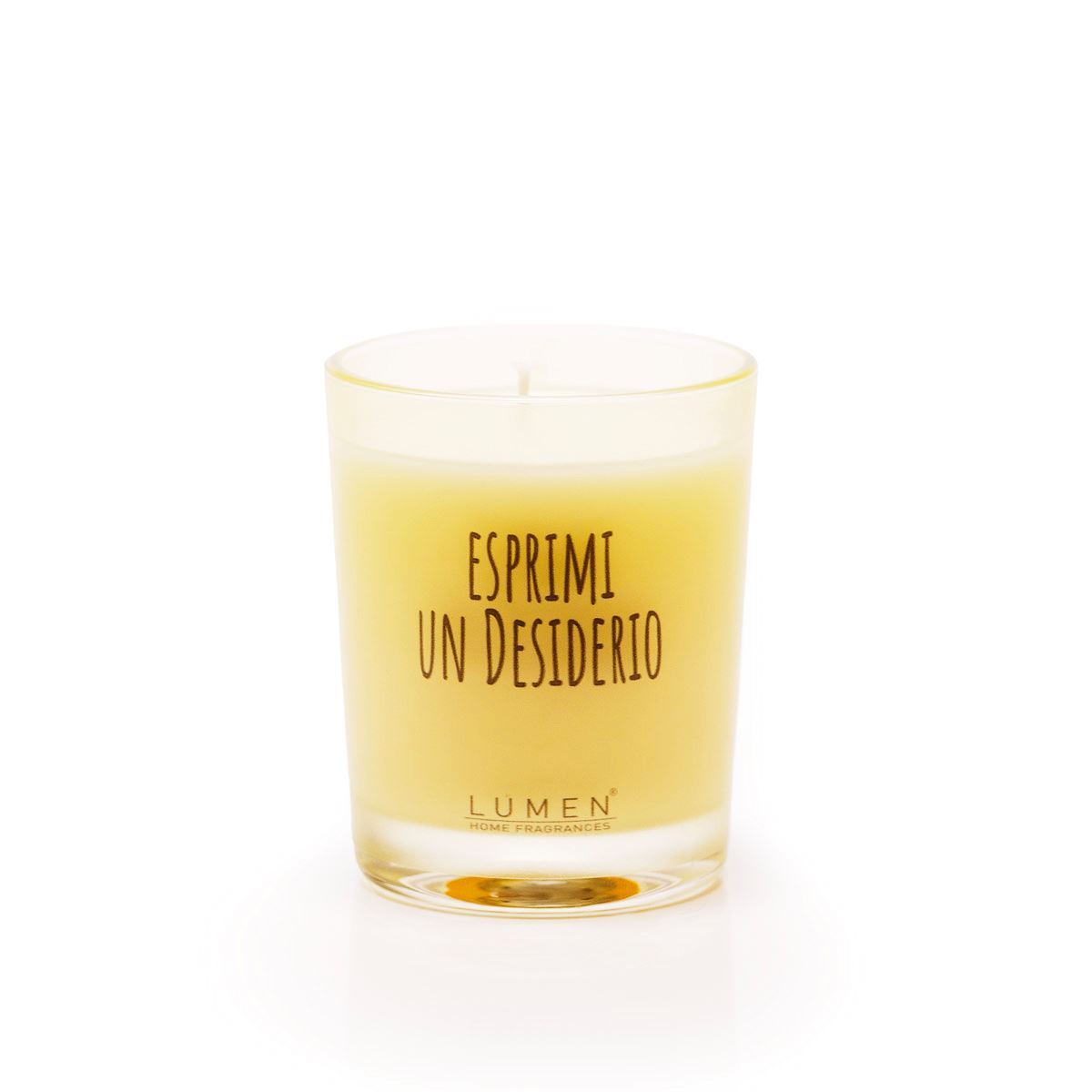Candela vegetale Lumen Esprimi un Desiderio 80 ml serie Aforismi in bicchiere vetro trasparente