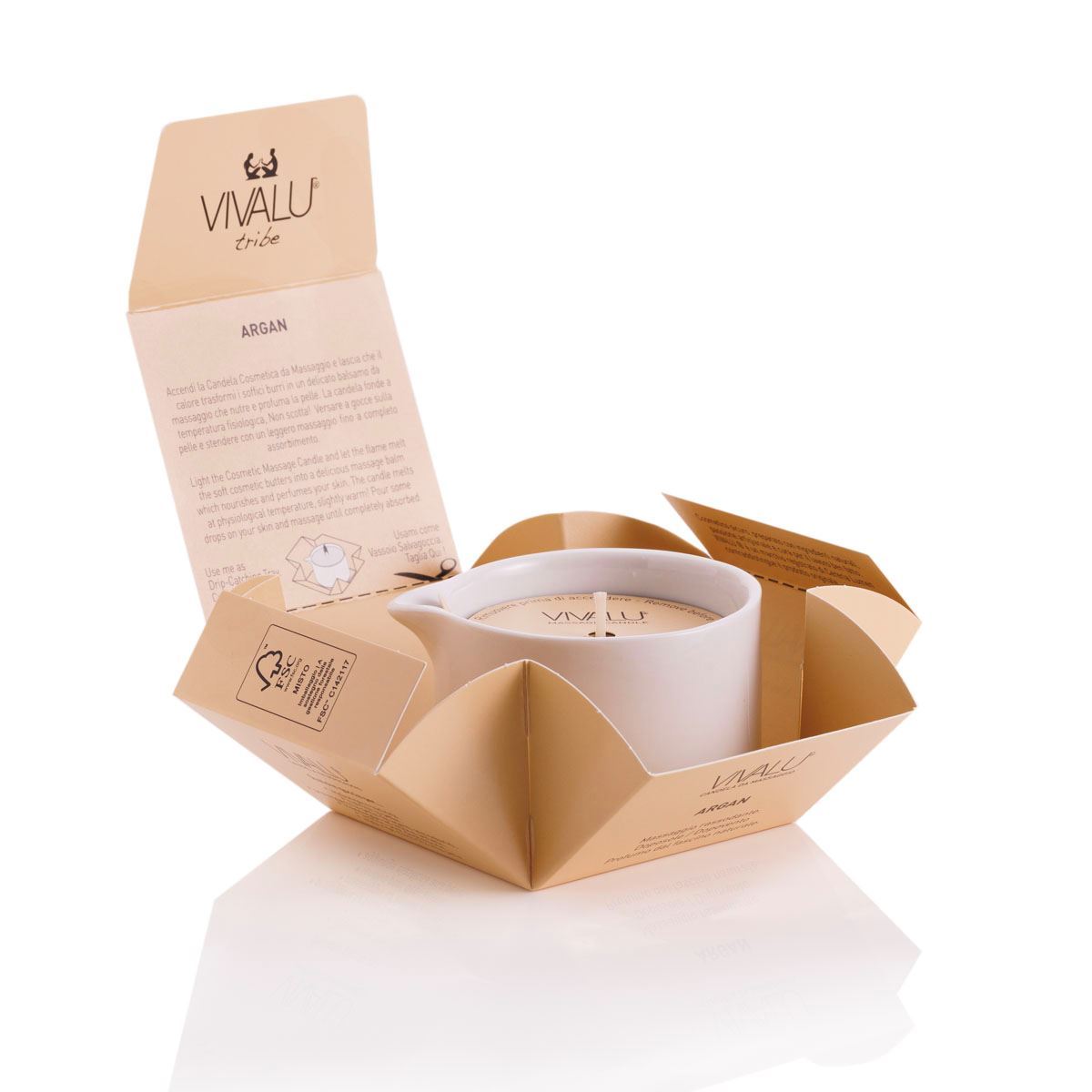 Vivalu Tribe E Candela da Massaggio Argan Rassodante 100 ml
