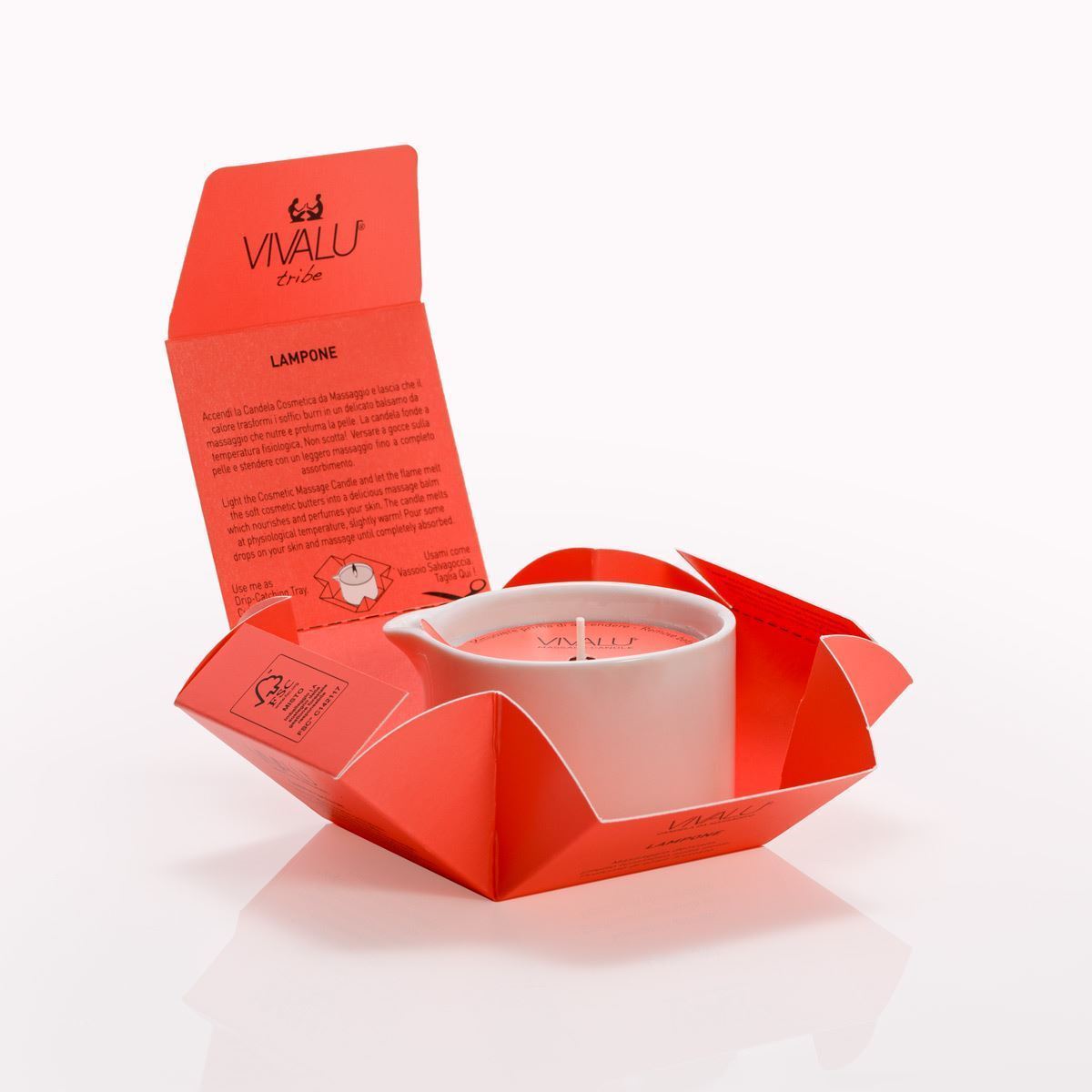 Vivalu Tribe E Candela da Massaggio Lampone 100 ml