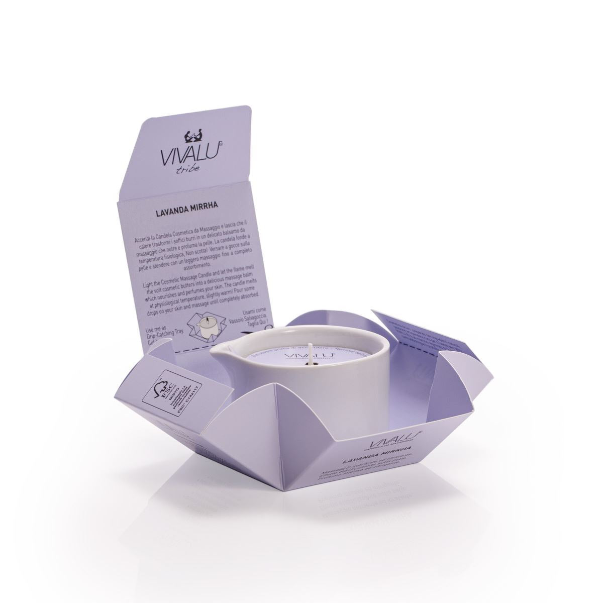 Vivalu Tribe E Candela da Massaggio Lavanda e Mirra 100 ml
