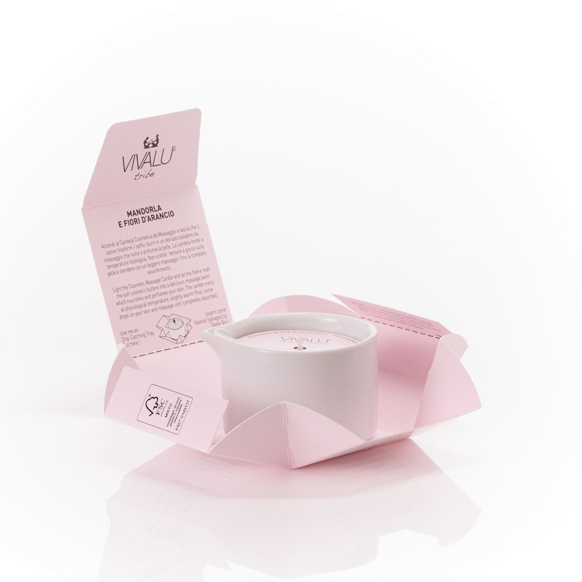 Vivalu Tribe E Candela da Massaggio Mandorle e Fiori d'Arancio 100 ml