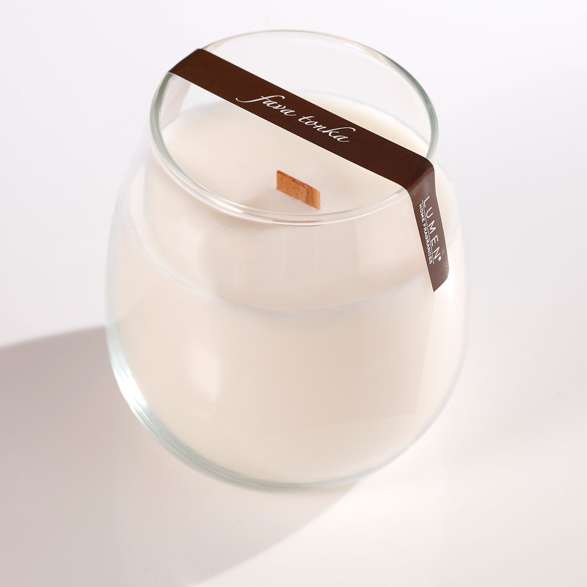 Candela Vegetale Stoppino in Legno Lumen XSenseS Fava Tonka 400 ml Profumazione Dolce e Avvolgente