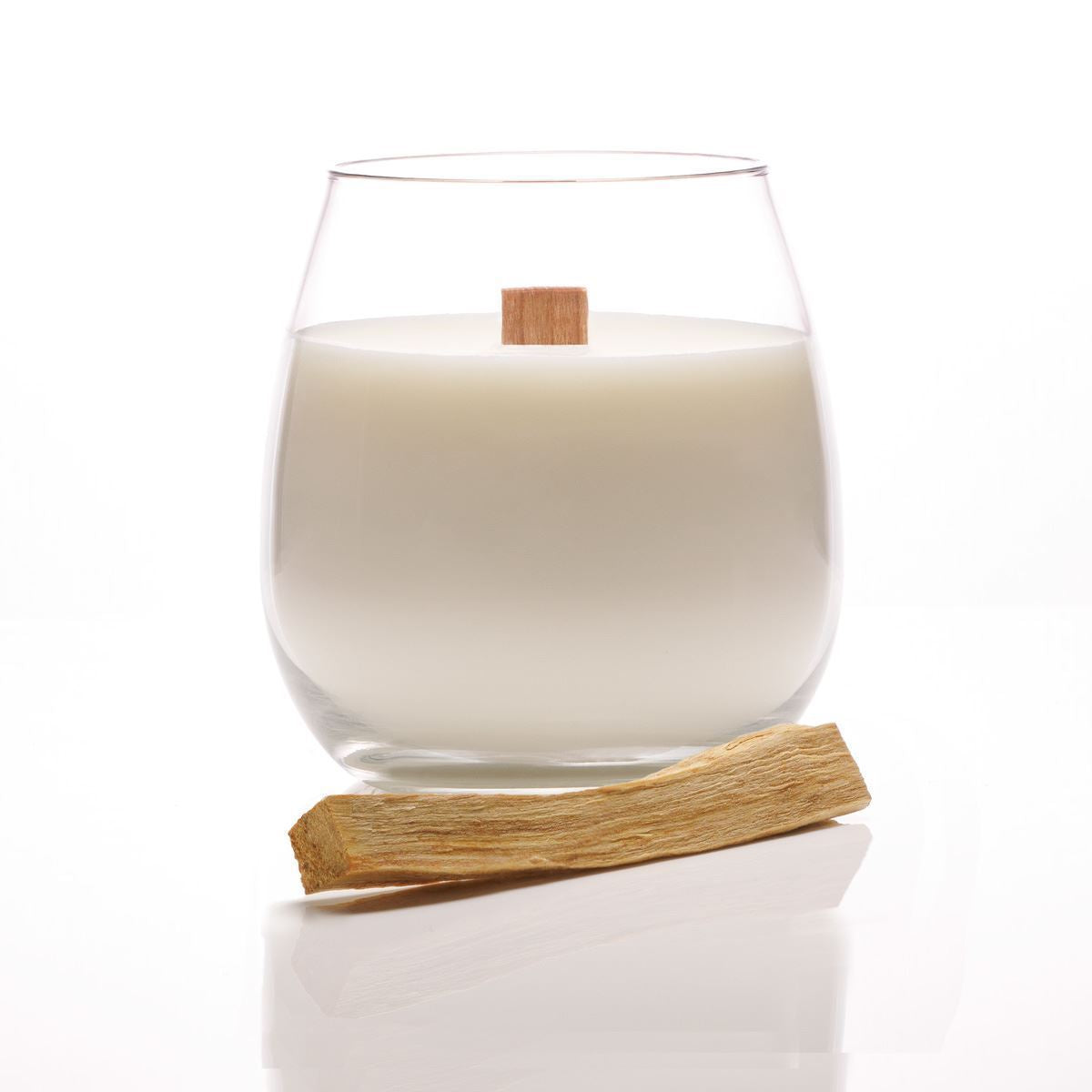 Candela vegetale Lumen XSenseS Palo Santo 400 ml in vaso vetro con stoppino legno naturale