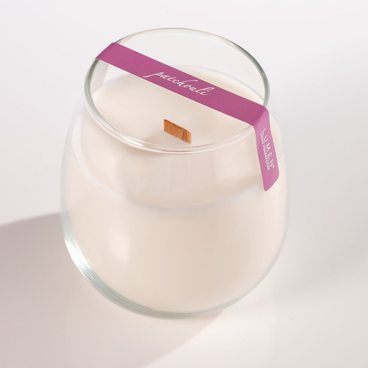 Candela Vegetale Stoppino in Legno Lumen XSenseS Patchouli 400 ml Profumazione Orientale e Speziata