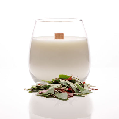 Candela vegetale Lumen XSenseS Patchouli 400 ml in vaso vetro con stoppino legno naturale