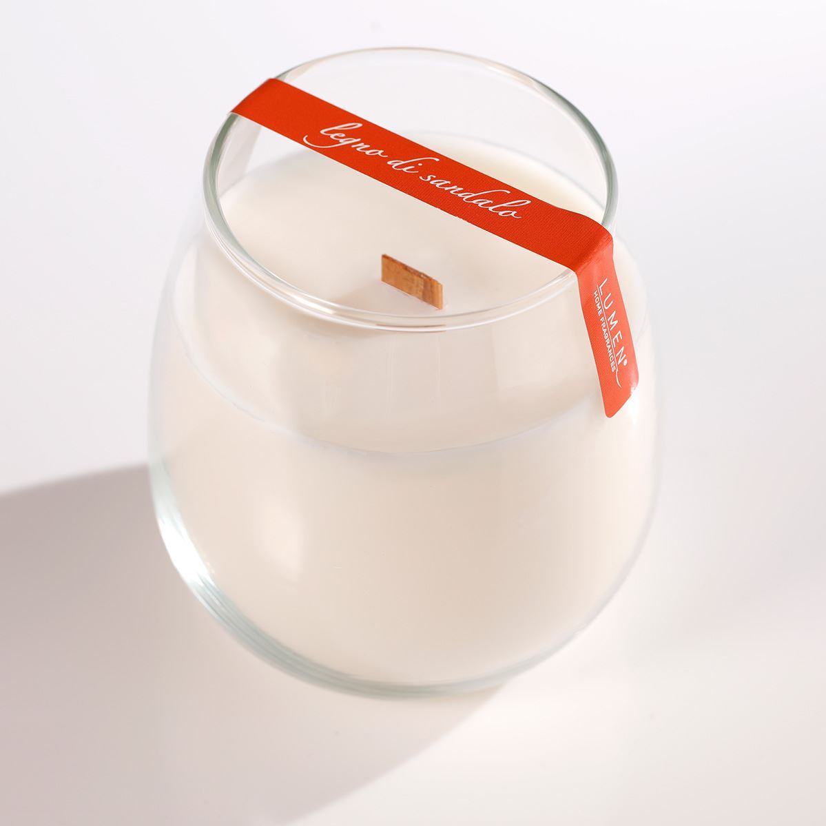 Candela Vegetale Stoppino in Legno Lumen XSenseS Sandalo 400 ml Profumazione Calda e Legnosa