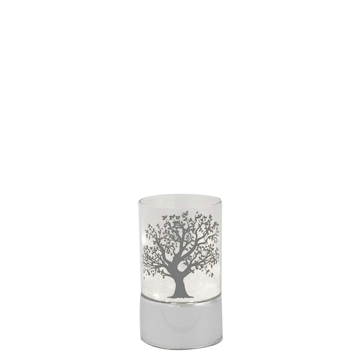 Bagutta Lampada LED da Tavolo in Vetro Albero Stilizzato Batterie Incluse 9x15 cm
