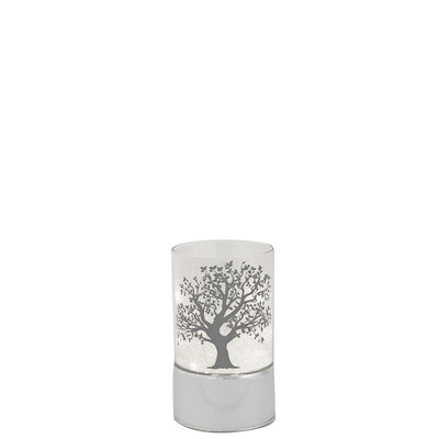 Bagutta Lampada LED da Tavolo in Vetro Albero Stilizzato Batterie Incluse 9x15 cm