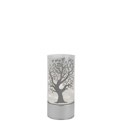 Bagutta Lampada LED da Tavolo in Vetro Albero Stilizzato Batterie Incluse 9x20 cm