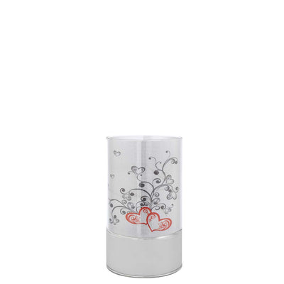 Bagutta Lampada LED da Tavolo in Vetro Cuori e Riccioli Batterie Incluse 9x15 cm