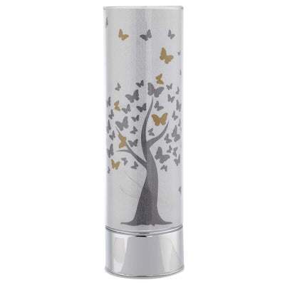 Bagutta Lampada LED da Tavolo in Vetro Albero con Farfalle Batterie Incluse 9x30 cm