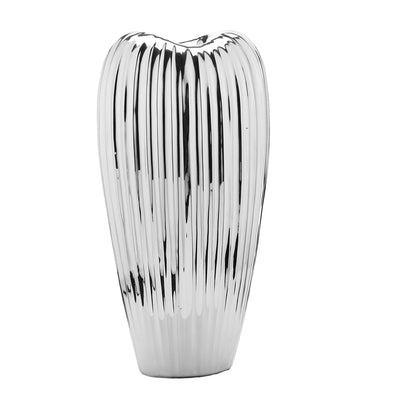 Bagutta Vaso Multilinea Alto in Ceramica Silver Plated 43 cm