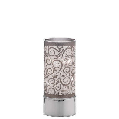 Bagutta Lampada LED da Tavolo in Vetro Riccioli Argentati Batterie Incluse 9x20 cm