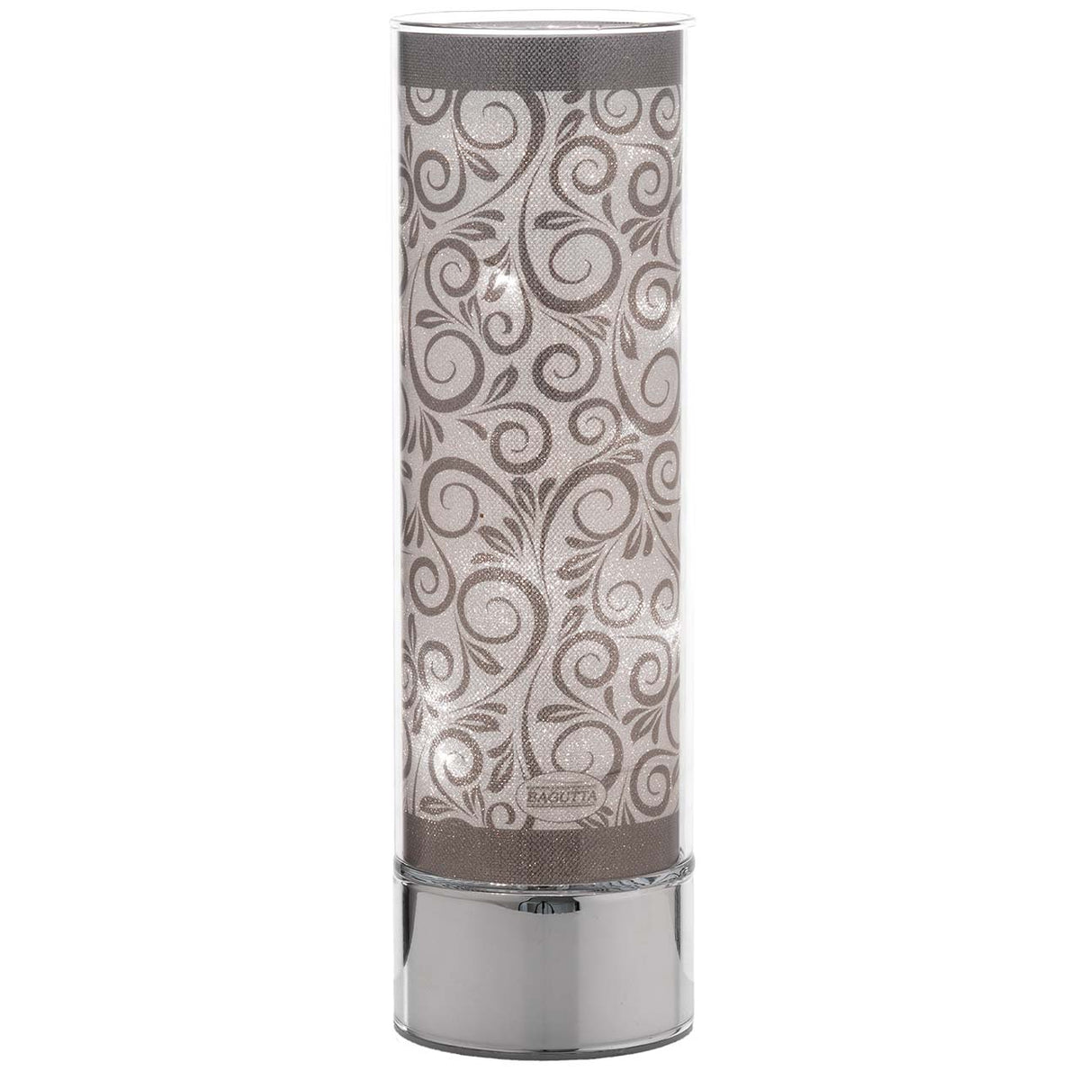 Bagutta Lampada LED da Tavolo in Vetro Riccioli Argentati a Batteria 9x30 cm