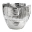 Bagutta Vaso in Ceramica Silver Plated con Linee Incrociate 22x20x18 cm