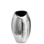 Bagutta Vaso in Ceramica Silver Plated con Linee Incrociate 19x19x31 cm